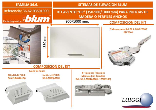 Blum Set HK-S A+C Blumotión (F.R.200<500) Prta.Alum.